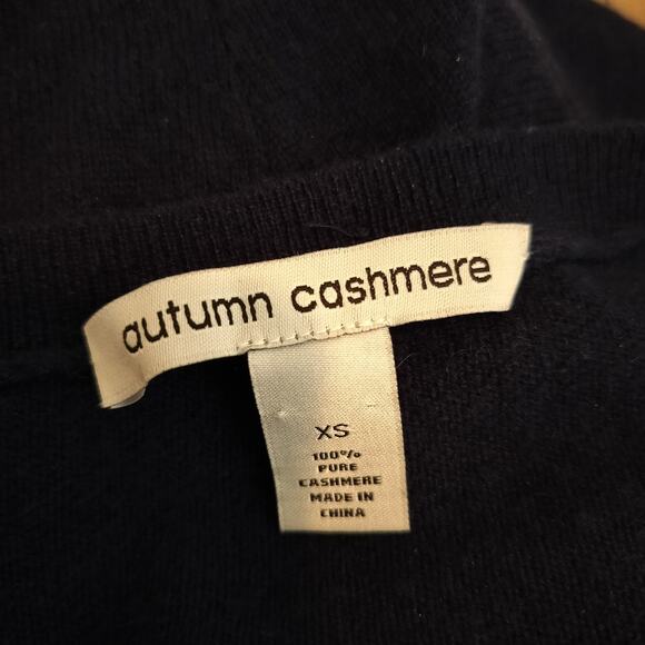 Autumn Cashmere Sweater Dolman Sleeve Button Back Navy - Picture 6 of 6